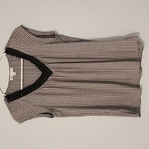 Daniel Rainn blouse Black white cap sleeve xs